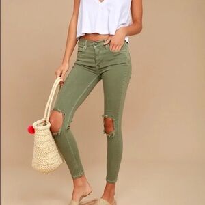 Free People Green Skinny Jeans